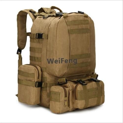 50L Tactical Backpack 4 in 1Molle Outdoor Bag Climbing Army Camping Hiking Trekking Travel Camouflage Nylon Rucksack Bag