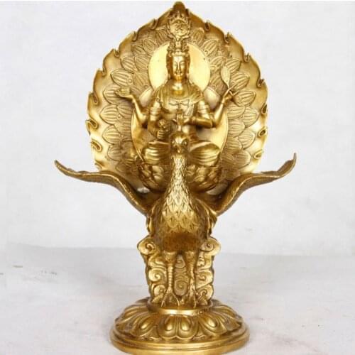 Tibetan Buddha copper mahamayuri Bulmo King Kong Buddha statue figrue