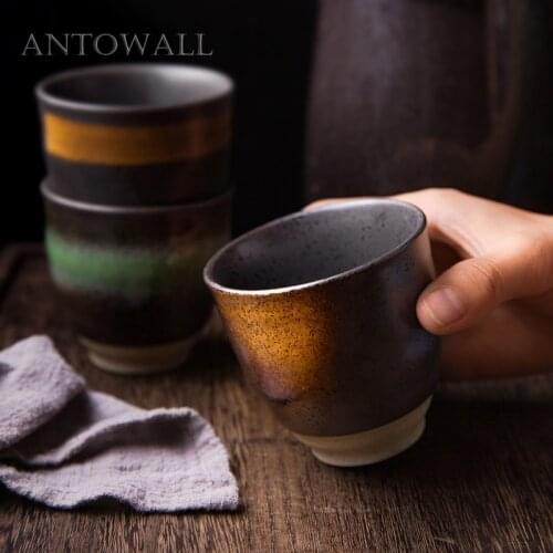 Japanese underglazed hand-painted ceramic tableware tea water cup featured restaurant household retro small wine cup