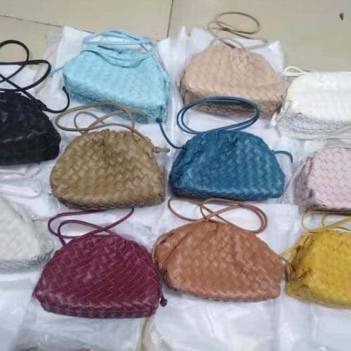 Handmade Leather Women Cloud Bag Designer PU Woven Handbag Luxury Brand Design Woven Dumpling Shoulder Bag