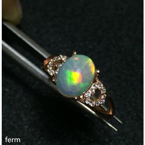 KJJEAXCMY fine jewelry Natural opal lady ring 925 pure silver inlaid movable lady