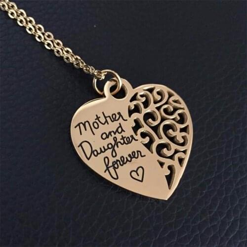 Gold tone 316L stainless steel Heart Pendants Necklaces For Women Fashion Jewelry love gifts for Mother/daughther 2017