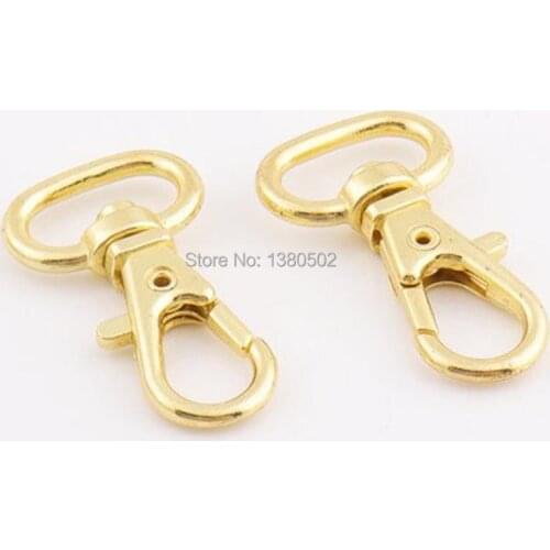 10pcs/lot light gold color metal swivel clasp swivel snap hook key ring For bag garment accessories