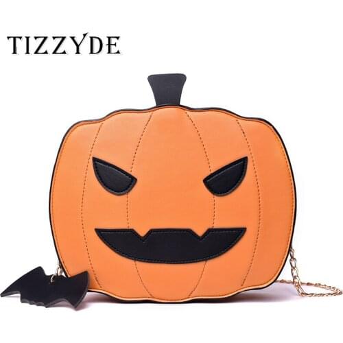 2019 Halloween Pumpkin Shoulder Crossbody Bag High Quality PU Leather Women Fashion Style Small Chain Messenger Bags YJ317