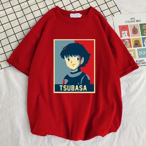 2021 Summer Captain Tsubasa Prints Men T Shirts Funky Loose T-Shirt Style Vintage T-Shirts Retro S-3XL Mens Short Sleeves