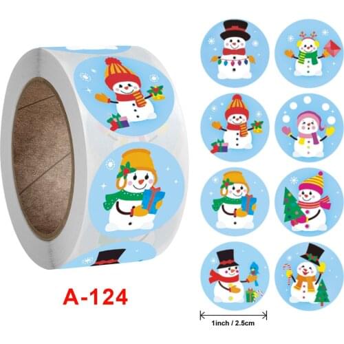 500pcs Snowman SANTA Christmas Seal Labels Stickers For DIY Gift Baking Package Envelope Party Holiday Decoration 1Inch