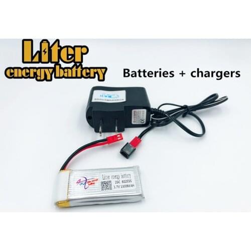 3.7V 1000mah 802555 lipo battery TK110HW JJRC H12C H12W JXD 509 509W 509G RC Drone Quadcopter parts + US chargers