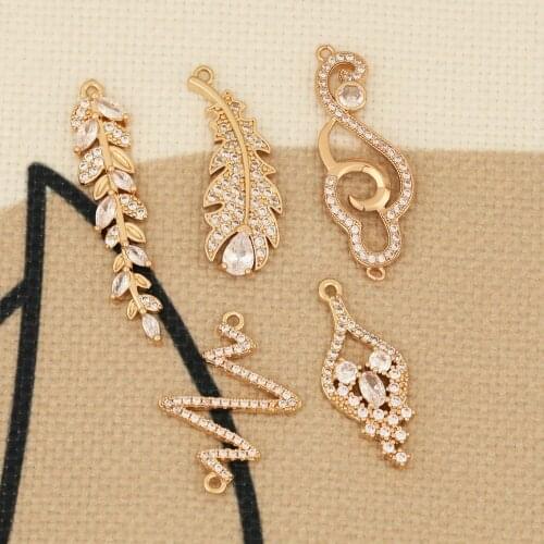 HAOSAW 4Pcs Jewelry Accessories/Connector/CZ Charms/Decoration/DIY Making/Hand Made/Earrings Findings & Components
