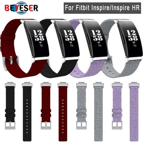 Watch Bands For Fitbit Inspire/Inspire HR Fitness Tracker Classic Canvas Straps With Metal Connector Replacement Wristband Belt