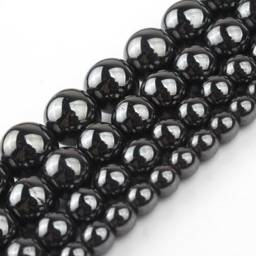 2 3 4 6 8 10mm Natural Stone Beads Black Hematite Spacer Loose Beads for Jewelry Making DIy Necklace Bracelet Accessories 16"