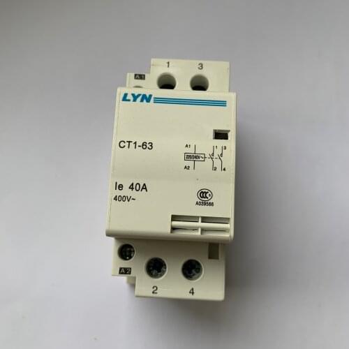 CT1 2P 32A 40A 63A 220V/240V 50/60HZ Din rail Household ac Modular contactor 2NO 2NC or 1NO 1NC LYN