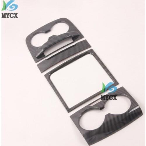For Toyota Sienna 2019 2020 Carbon Fiber Water Cup Holder Panel Decoration Cover Trim Stickers Interior Accessories Styling