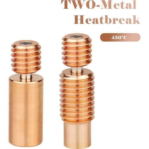 Two-Metal Heatbreak Thermometal Heat break Duplex Metal for E3D V6 HOTEND heater block for Prusa i3 MK3 Break 1.75MM Filament