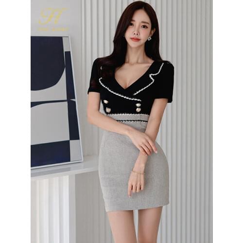 H Han Queen Colored Summer Dresses