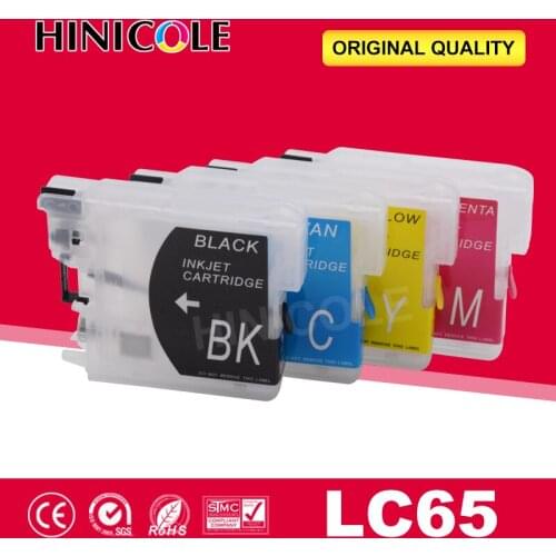 Hinicole Ink Cartridge Refillable For Brother LC 65 XL For LC 16 38 61 65 67 980 990 1100 MFC-250C 255CW 257C Printer Cartridge
