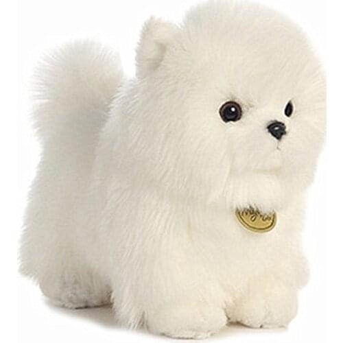 Aurora Toys Dog Breed with a Long Silky White Coat Long Plush Pomeranian Bichon Frise Poodle Dogs Doll Children Birthday Gifts