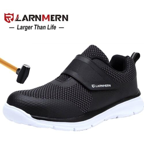 LARNMERN Mens Steel Toe Work Shoes Safety Shoes Lightweight Breathable Anti-smashing Anti-puncture Non-slip Protective Shoes