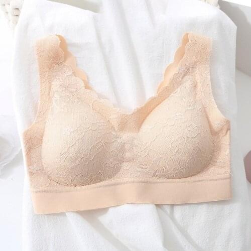 Summer Sports Bra 5D Wireless Contour Bra Padded Lace Push Up Brassiere Women Daily Bras Comfortable Breathable Sports Bras