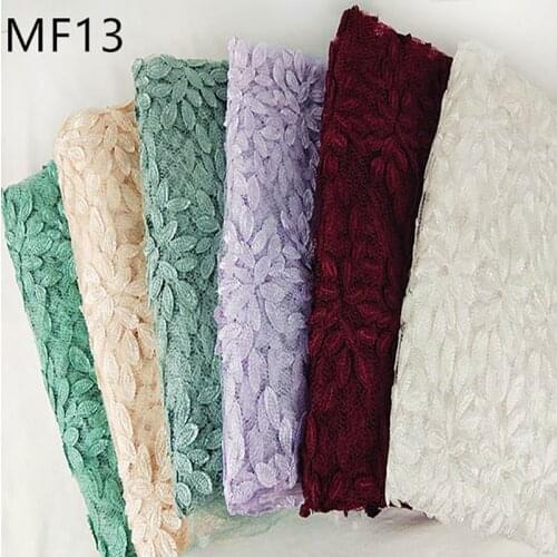 Multicolor Vintage Popular 3D Floral Embroidery Tulle Lace Fabric For Dress nigerian lace fabrics sewing for wedding gowns MF13