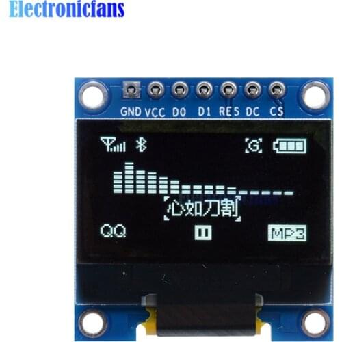 0.96" White 0.96 Inch OLED Module 128X64 OLED LCD LED Display Module For Arduino IIC I2C Communicate DC 3V-5V SPI Serial Module