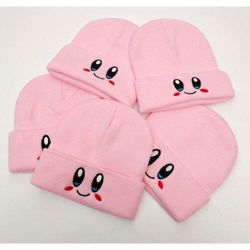 Casual Beanies Skullies Lovely face Embroidery Knitted Hat Bonnet Cap Girls Boys Skiing Warm Unisex