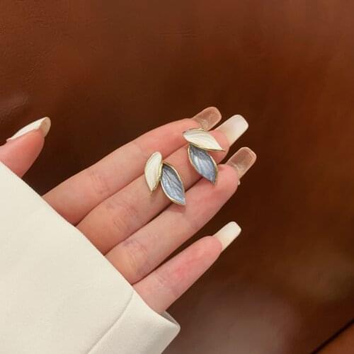 2021 New Trendy Simplicity Fashion Summer Fresh ins delicate Leaf Metal Earrings For Women girls Fashion Party Jewelry wholesale