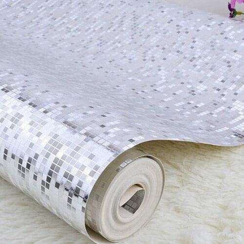 WELLYU Gold and silver foil wallpaper KTV bar wallpaper modern perspective simulation mosaic living room backdrop wallpapers