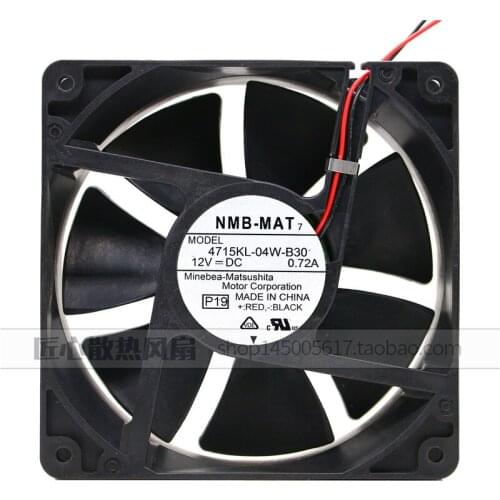 Original 12038 4715KL-04W-B30 DC 12V 0.72A 2-wire 12CM cooling fan