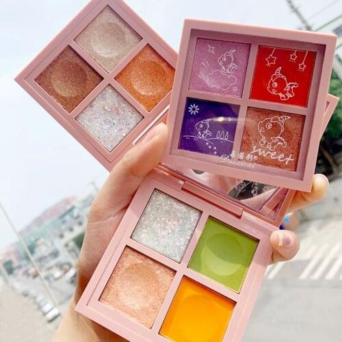 4 Colors/set Eyeshadow Palette Pearly Matte Sequins Glitter Earthy Color Long-lasting Waterproof Eyeshadow Eye Cosmestic Set