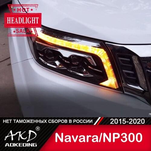 For Car Nissan Navara Head Lamp 2015-2020 Car Accessory Fog Lights Day Running Light DRL H7 LED Bi Xenon Bulb NP300 Headlights