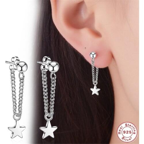 SHQIYAYI 925 Sterling Silver Drop Earrings Star Ear Pendant Women Fashion Jewelry Gift For Party Best Friend 356