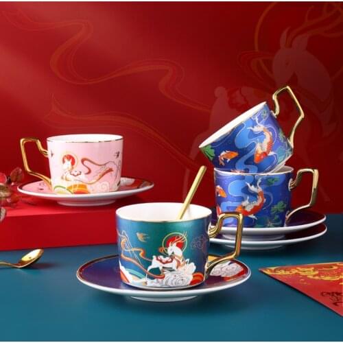 Traditional Chinese Coffee Cup Vintage Retro Tea Eco Friendly Art Coffee Cup Set Creative Tazas Desayuno Home Drinkware EI50BD