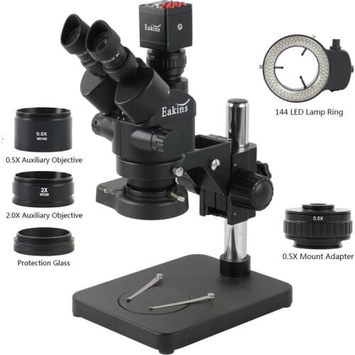 3.5X-90X Simul-Focal PCB Repair Trinocular Stereo Microscope +SONY IMX307 1080P VGA HDMI Video Camera + 0.5X 2.0X Objective Lens
