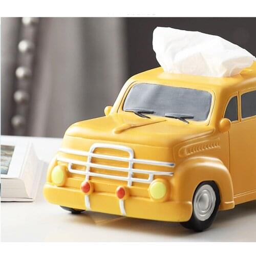 Fun cartoon car home decoration tissue box Creative car living room desktop tissue box