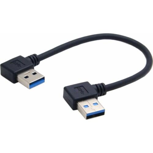 Zihan USB 3.0 Type A Male 90 Degree Left Angled to USB 3.0 A Type Right Angled Extension Cable