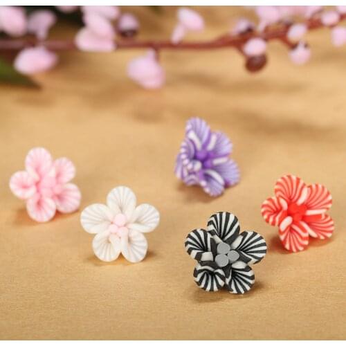 10Pcs 3D Flower Nail Charms Colorful Flat Acrylic Pink Flower Nail Art Design Nail Charms 12mm Resin Gems For UV Polish Tips