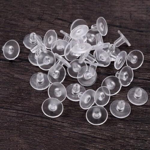 100pcs/lot Earrings Rubber Earring Back Silicone Round Ear Plug Blocked Caps Earrings Back Stoppers Supplies for jewelry DIY Ear