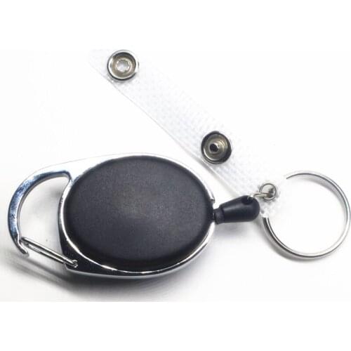 200PCS practical retractable Pull Badge Lanyard Name Tag Card Badge Holder Reels Recoil Belt Key Ring Chain Clips
