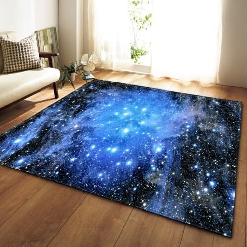 3D Universe Galaxy Planet Rug Carpet Children Room Decor Mat Soft Flannel Bedroom Living Room Baby Crawling Carpets