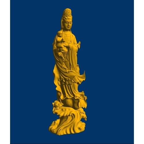 3D Model relief for cnc in STL file format Goddess Of Mercy_1