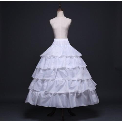 4 Hoops 5 Layers Ball Gown Petticoats White Petticoat Crinoline Underskirt Big Ruffle Wedding Accessories
