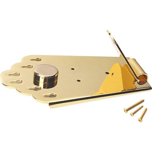 6 Strings Guitar Mandolin Tailpiece Bridge with Mount Screws, Golden