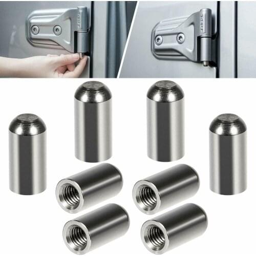 8 PCS Door Hinge Pin Bolts Guides Liners for 1997-2018 for Jeep TJ JK JL Wrangler