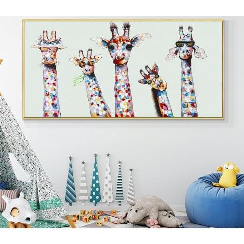 Abstract Giraffe Handmade Oil Painting On Canvas Hand Painted Animals Painting Wall Art Abstract Modern Home Decoration