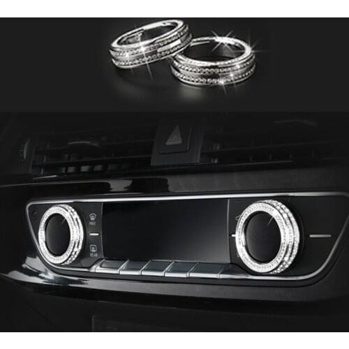 Car accessories 2pcs Diamond Style Center AC Adjust Switch Cover Trim For Audi A5 2018 & A4 B9 2017-2018