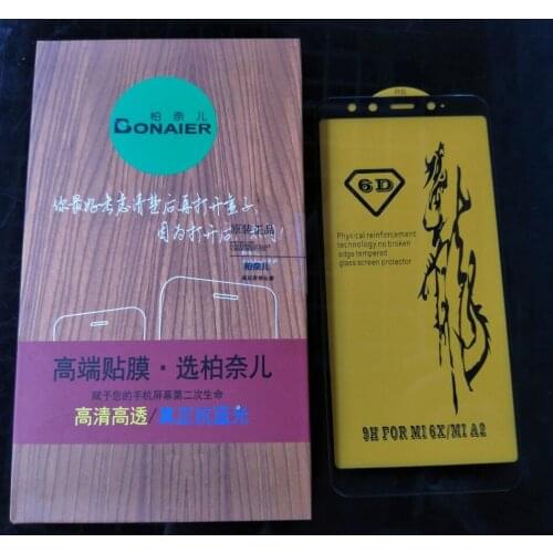 Bonaier 2.5D 9H Full Screen & Full Glue Tempered Glass Film for Xiaomi Mi6X Mi 6X MiA2 Mi A2 Screen Protector+Back Film
