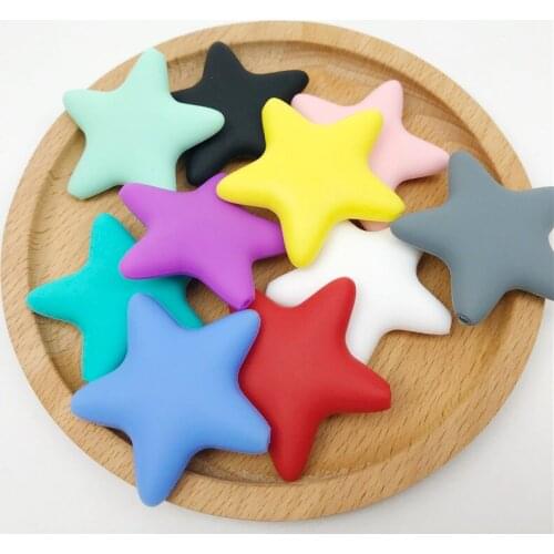 Baby Teether 30pcs Star Shape Food Grade Teether Pendants Sensory Toys Lovely Silicone Pendant Cute Baby Toys