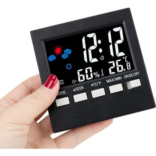 Weather Forecast Display Thermometer Hygrometer Calendar Clock LCD Digital Alarm Clock Home Decoration Multifunction