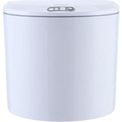 Electric Automatic Mini Car Trash Can Bin with Lid Auto Dustbin Organizer Leak Proof Vehicle Trash Bin Garbage,White