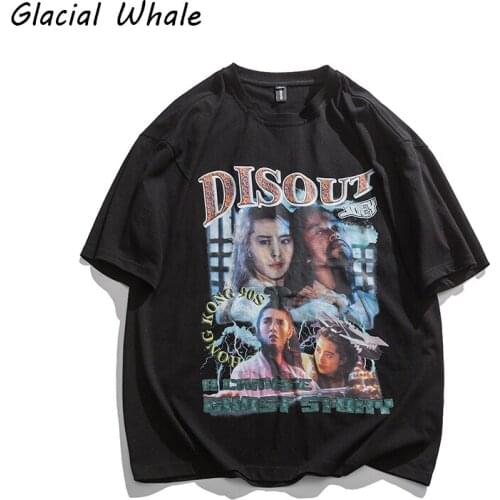 GlacialWhale T-shirt Men 2021 Summer Tops Graphic T-Shirts Hip Hop Japanese Streetwear Harajuku Casual Oversized T Shirt For Men
